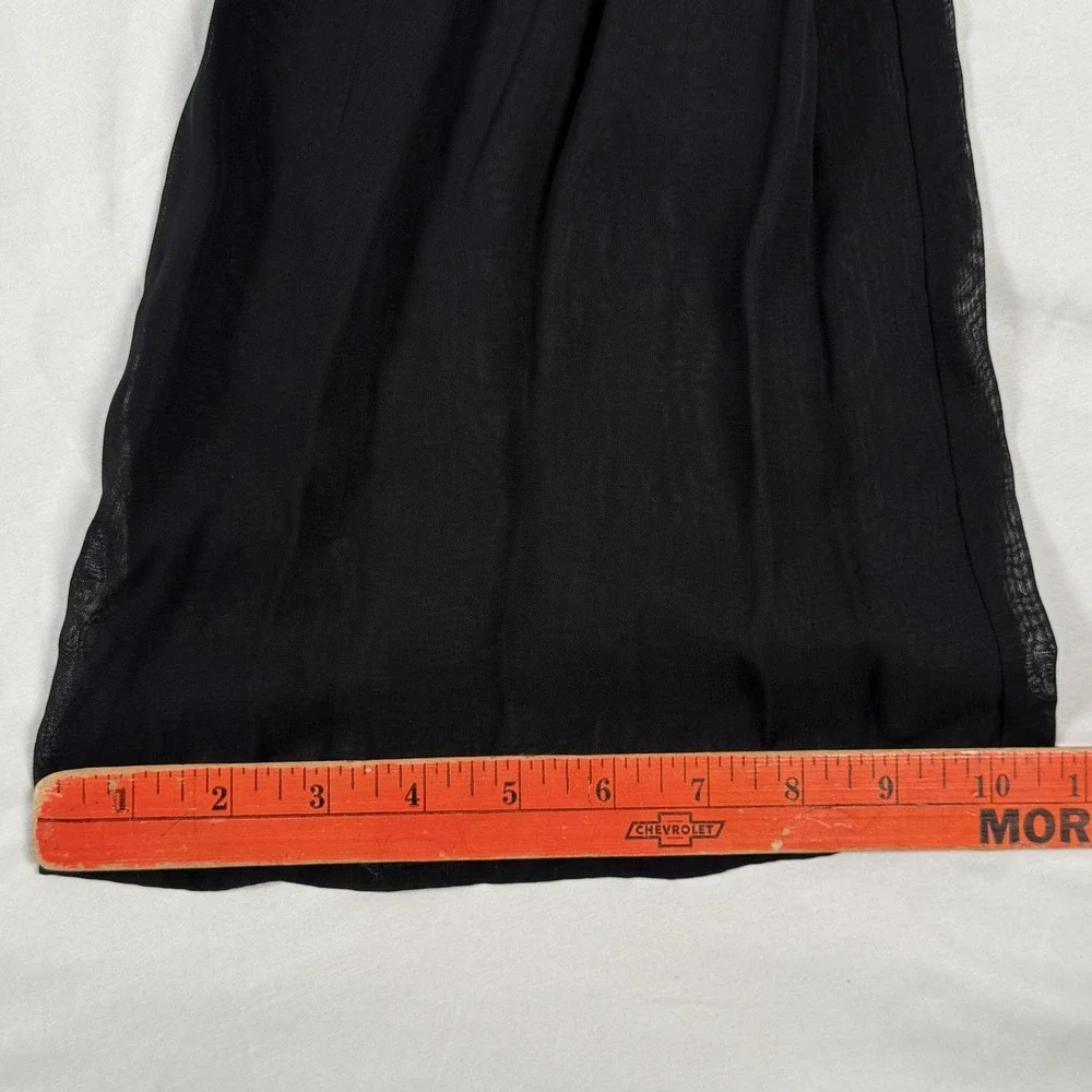Vintage 90s Sheer Overlay Pants Sz 4 Black Slim Eve Wide Leg Palazzo USA NWT - Picture 9 of 10